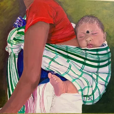 This incredibly moving acrylic painting, titled "Precious Cargo," celebrates the profound bond of motherhood. It’s a powerful example of how we can create figurative art that tells a deep, emotional story.