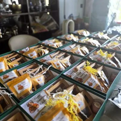 Our kitchen gets busy during the festive season, as seen here with dozens of Diwali hampers being prepared for delivery. We take great pride in handling large orders for corporate gifting or family celebrations, ensuring each hamper is packed with the same love and attention to detail.