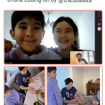 A snapshot of our online Art and Coding classes. We bring the full studio experience to your home, with live instruction and interactive sessions that are both fun and educational.