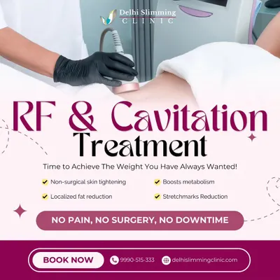 My RF & Cavitation treatment is a powerful, non-surgical solution for localized fat reduction and skin tightening. It works by using ultrasonic waves to break down fat cells and radiofrequency to boost metabolism and reduce the appearance of stretch marks, all with no pain or downtime.