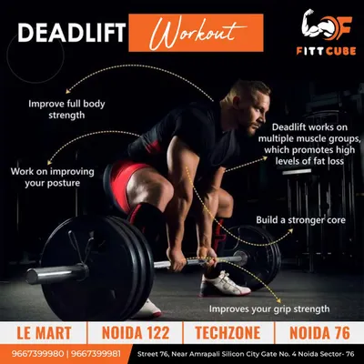 The deadlift is a powerhouse exercise, and this graphic explains why. It improves full-body strength, posture, and core stability while promoting fat loss. Our trainers will teach you the correct form to unlock its benefits.