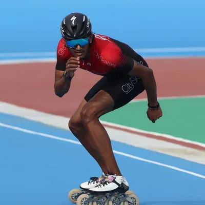 Here is India's fastest skater, Dhanush Babu, in full flight. We are proud to be associated with elite athletes who embody the spirit of a champion. His focus and speed are an inspiration to everyone at our academy.