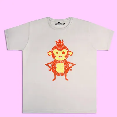 A clean e-commerce shot of a Bira 91 graphic t-shirt on a plain white background with a pop of pink. This style ensures the product's design is the main focus, free from any distractions.