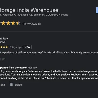 We are proud of the positive experiences our customers have. This 5-star review highlights our very helpful and cooperative staff at our Gurugram warehouse, reflecting our commitment to excellent customer service.
