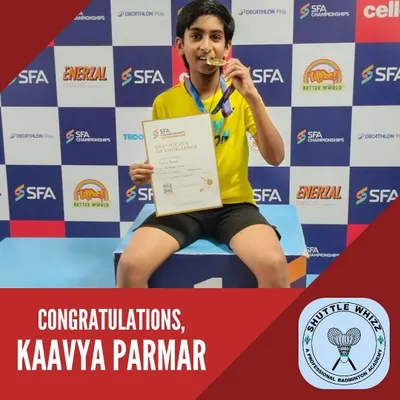Gold for Kaavya Parmar. We are so proud to see him on top of the podium at the SFA Championships in Mumbai, a testament to his consistent hard work and training.