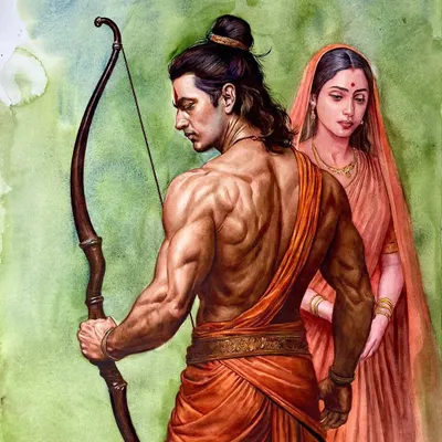 This is the final watercolor painting of Shree Ram and Sita, a depiction of their divine bond. My aim was to show Ram's strength as a protector and Sita's quiet, steadfast presence by his side. Jai Shree Ram.