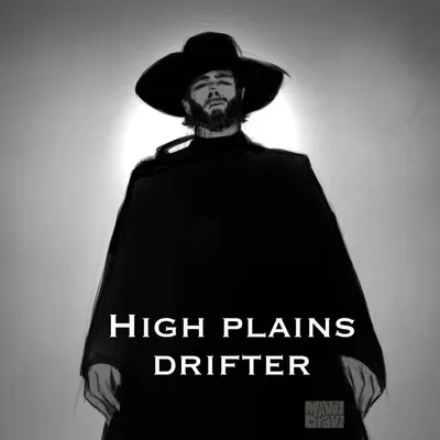 A study from the movie 'High Plains Drifter'. I wanted to capture that iconic, intimidating silhouette using stark black and white, really pushing the contrast to create a powerful image.