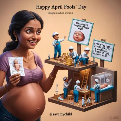This fun, illustrative take on pregnancy shows the 'under construction' phase of creating a baby. It’s a humorous reminder that growing a human takes time and patience.