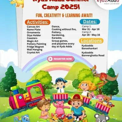 Our summer camp poster details the wide range of activities we offer, from canvas art and pottery to dance and fireless cooking. It's a complete package of fun, creativity, and learning.