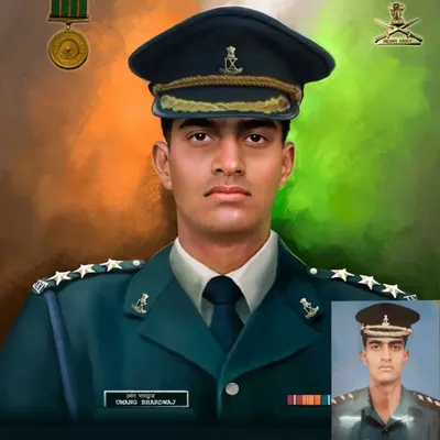 This image shows a side-by-side comparison of the original photograph and our final digital portrait. It demonstrates our ability to transform a photo into a stylized, painterly work of art while maintaining a clear and accurate likeness of the subject.