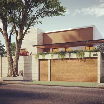 This visualization shows the proposed transformation of a doctor's residence in Mysore from a classical to a contemporary style. The renovation plan introduces clean lines, natural materials like wood and travertine, and a design that better reflects a modern lifestyle.