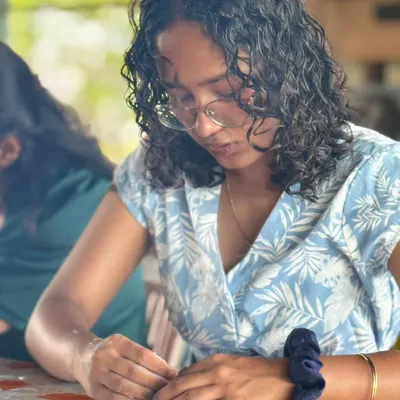 Lost in the process of creating. Our workshops are a space to focus, unwind, and let your creativity flow.