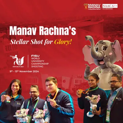A moment of pride for Manav Rachna and India. Our shooters celebrating their stellar performance and medal haul at the FISU World University Championship, placing Team India at the top of the global tally.