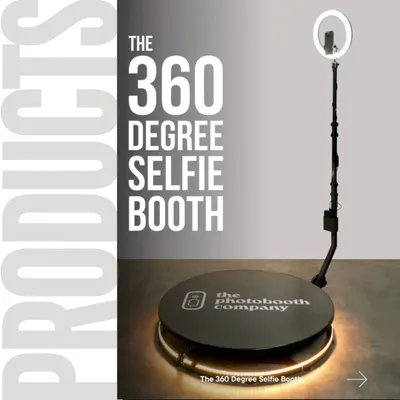 Introducing our 360 Degree Selfie Booth. This setup features a rotating camera that captures incredible slow-motion videos, creating a dynamic and immersive experience for your guests.