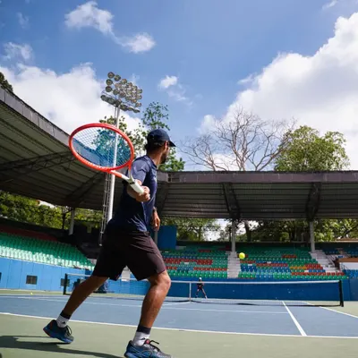 A solid forehand is the foundation of an aggressive baseline game. Here you can see the body rotation and swing path we'll work on to generate maximum topspin and power.