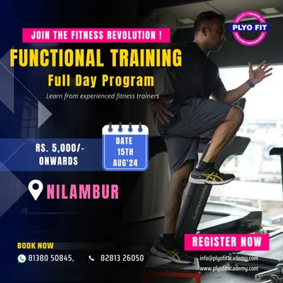 Join the fitness revolution with our full-day Functional Training Program in Nilambur. This workshop is designed for you to learn practical, effective training methods from experienced fitness trainers.