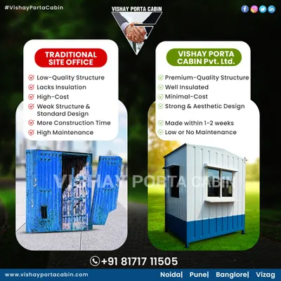 This shows the real difference. Compared to a traditional low-quality site office that is costly and high maintenance, my porta cabins offer a premium, well-insulated, and strong structure at a minimal cost and are built in 1 to 2 weeks.
