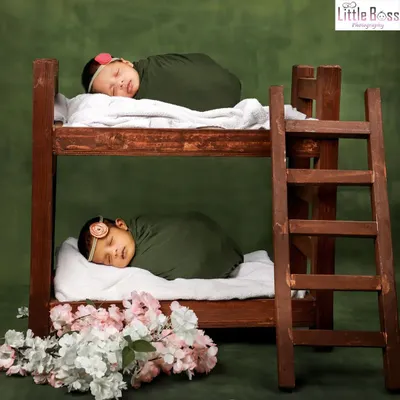Roommates from the start! This creative bunk bed setup for newborn twins is one of my most popular and playful ideas.