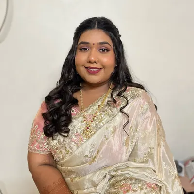 This is the same beautiful client from my featured section. This image shows her looking straight on, showcasing the flawless, authentic finish of her makeup. No edits, just her natural beauty enhanced.
