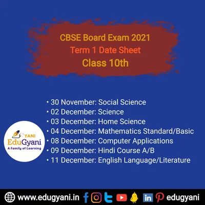 Here is the CBSE Board Exam Term 1 date sheet for Class 10th. We ensure our students and parents are always updated with the official examination schedules.