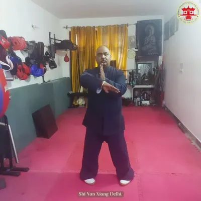 In my training hall in Delhi. I am a 34th Generation Shaolin Temple Warrior Disciple, dedicated to teaching authentic martial arts.