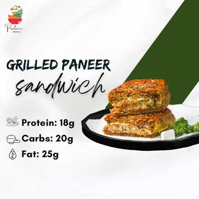 My Grilled Paneer Sandwich is a customer favorite. It's packed with 18g of protein and made with whole wheat panini bread and our in house high protein chipotle sauce for a guilt free, flavorful bite.