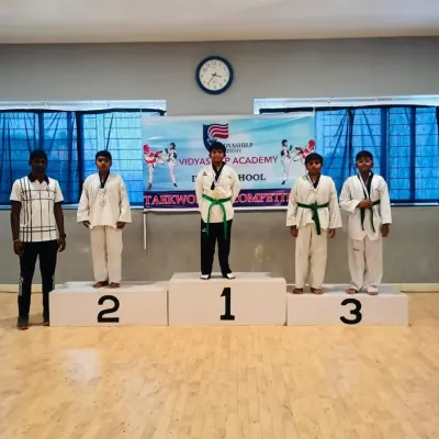 Congratulations to my student Atharv from Team CTA for winning the gold medal at the Interschool Taekwondo Competition held at Vidyashilp Academy.