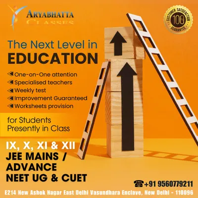 We provide the next level in education with one-on-one attention, specialized teachers, and guaranteed improvement. This graphic outlines the key features of our coaching for classes IX-XII, JEE, NEET, and CUET.