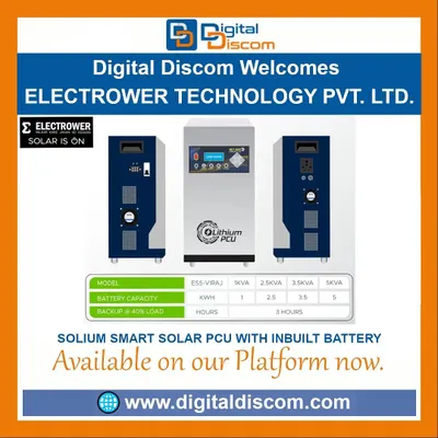 The Solium Smart Solar PCU from Electrower Technology is an all-in-one unit with an inbuilt battery, simplifying your solar setup.