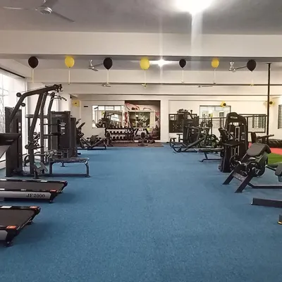 A wide view of one of our gym floors. We have dedicated zones for different types of workouts, with plenty of space for everyone.