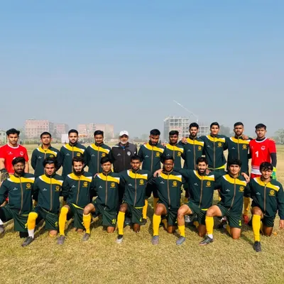 Our 2023-24 university football team. Coached for excellence, these players are ready to take on challengers at tournaments like the North Zone Inter-University championship.