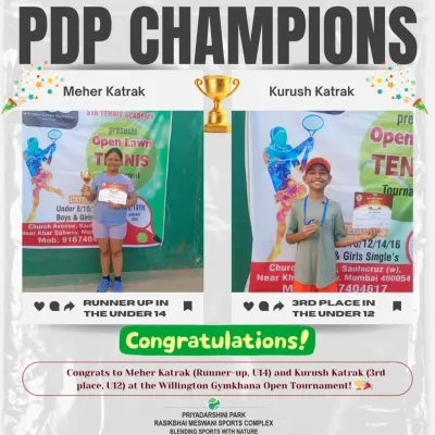 We don't just train players, we build champions. I am incredibly proud to celebrate the achievements of our students, Meher and Kurush Katrak, who secured top spots at the Willington Gymkhana Open Tournament. Their success is a testament to their hard work and our training program.