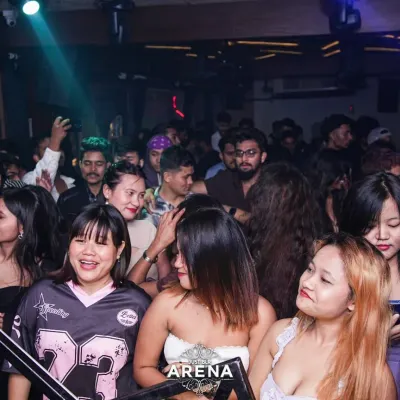 The view from the front row at one of my Saturday night takeovers at Arena. I love seeing the crowd connect with the music.