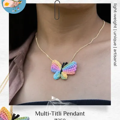 Bestsellers that bloomed with your love! This graphic showcases my most-loved Multi-Titli Pendant. Thank you for being part of my story!