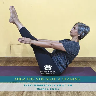 My Yoga for Strength & Stamina class is a dynamic flow designed to challenge you. Poses like Navasana (boat pose) are excellent for building a strong core.