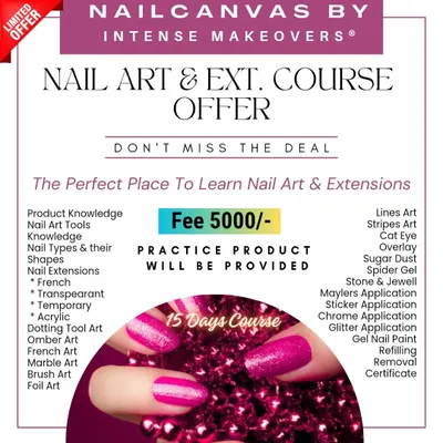 Our Nail Art & Extension course covers over 20 techniques, including French, ombre, marble art, and chrome application. All practice products are provided by the academy.