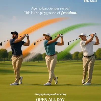 We are open for all holidays, including Independence Day. Celebrate your freedom on the greens with us from 6 AM to 9 PM.