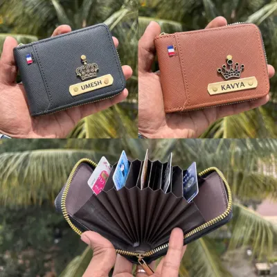 My zipper card holder wallets are perfect for keeping your cards organized and secure. They are available in multiple colors and can be personalized with a name and charm.