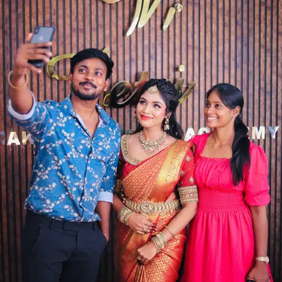 A happy selfie moment with a model and makeup artist after a successful shoot. Teamwork makes the dream work.