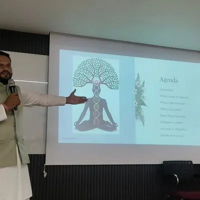 I believe if you cannot explain something simply, you do not understand it well enough. Here I am, delivering a lecture on the basics of Ayurveda to students at ITM Business School, Kharghar.