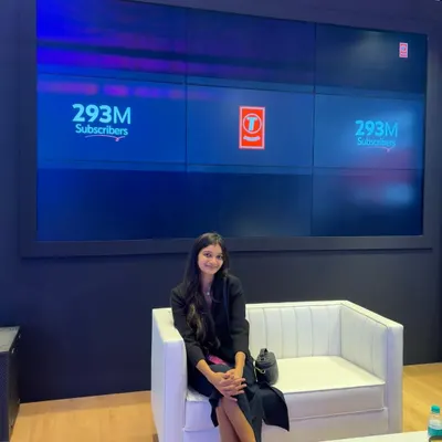 Attending the Wave Summit India was a surreal experience. Here I am at the T-Series booth, feeling inspired by the giants of the music industry.