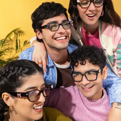 A fun group shot from the Lenskart campaign, showcasing a mix of trendy and colorful outfits that I curated to appeal to a young, fashion-forward audience.