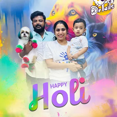 We love celebrating festivals with our entire family, including the four-legged members. This was our way of wishing everyone a Happy Holi, featuring one of our special clients with a festive, colorful style that’s completely safe and fun.