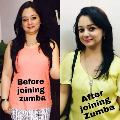 This before-and-after photo shows the powerful results of joining our Zumba classes. I am incredibly proud of my client's dedication and the visible change she has achieved in her fitness and confidence.