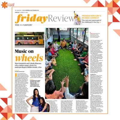 We are so grateful for this wonderful feature in The Hindu's Friday Review. The article, titled "Music on wheels," beautifully captures the story and spirit of our mobile music classroom.
