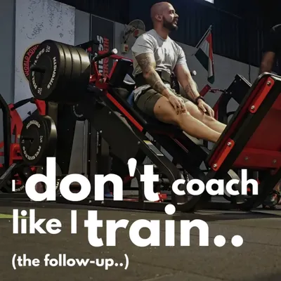 I don't coach like I train. My personal training involves experimentation, but my coaching is about applying proven, evidence-based principles tailored to the individual. The results of the people I coach are the true reflection of my methods.