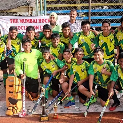Our St. Stanislaus U16 team after winning the Hockey India Olympic Day MSSA Tournament, beating our rivals Don Bosco. The team includes five Maharashtra state players.