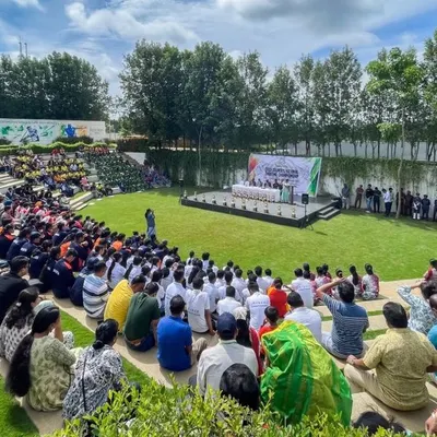 The opening ceremony for the CISCE National Games and Sports 2023, hosted at the expansive outdoor amphitheater, showcasing my capability to manage large crowds and formal proceedings.