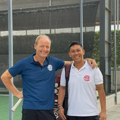 Head Coach Rituplawan Gogoi receiving the PBI 2023 Larry Huebner Humanitarian Award. This honor recognizes his selfless dedication to developing our wheelchair tennis program and serving the community.