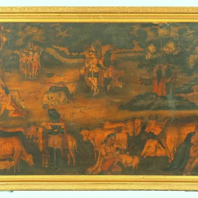 Before: This is the state in which the early Bengal School painting arrived. Obscured by decades of grime and neglect, its true beauty was hidden, a jewel waiting to be uncovered.